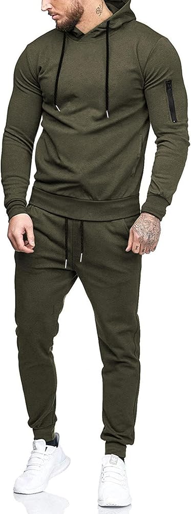 COOFANDY Men's Tracksuit 2 Piece Hooded Athletic Sweatsuits Casual Running Jogging Sport Suit Sets