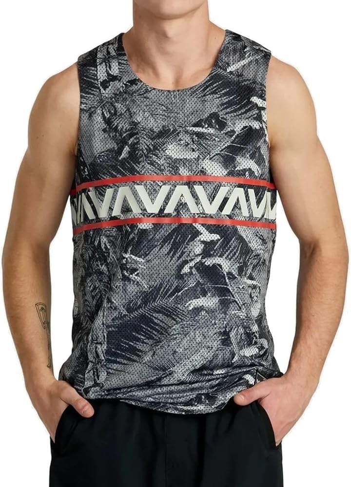 RVCA Men's Sport Hawaii Taro Mesh Tank Top Shirt