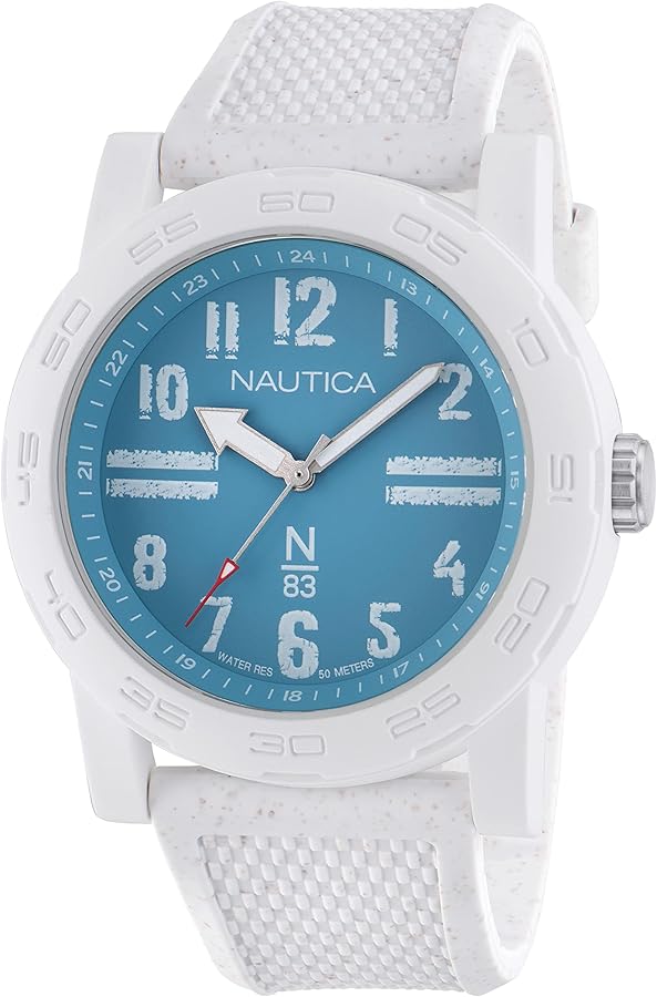 Nautica N83 Men's NAPATS302 Ayia Triada White Wheat PU Fiber Strap Watch