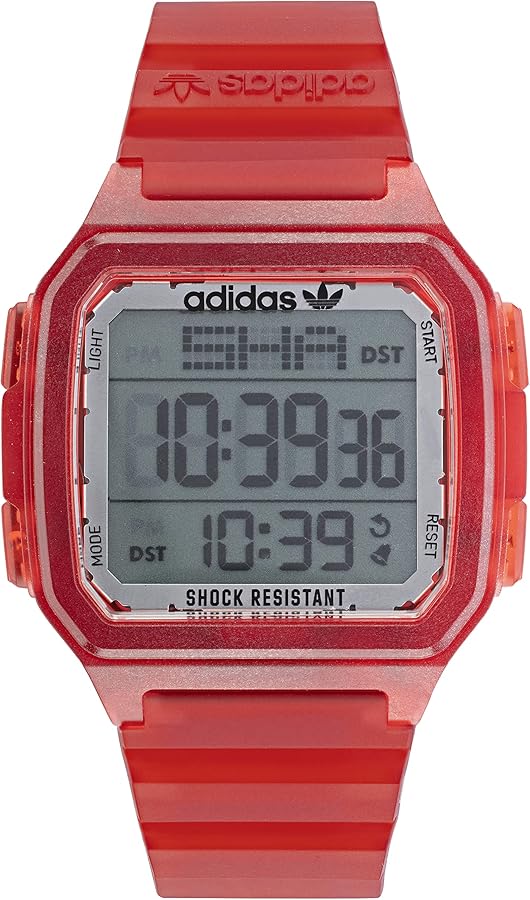 Adidas Translucent Red Resin Strap Digital Watch (Model: AOST220512I)