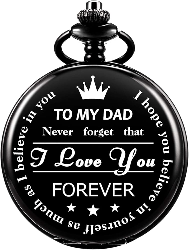 ManChDa Dad Gifts for Fathers Day Quartz Pocket Watch for Dad Men Pocket Watches Engraved