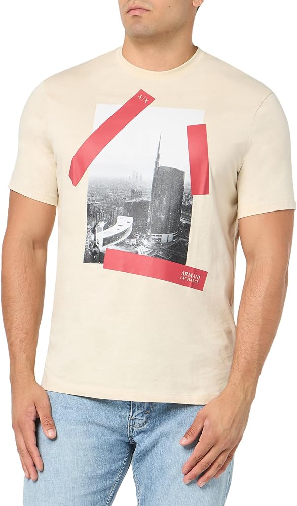 Armani Exchange Men's Regular Fit Cotton City Graphic Tee