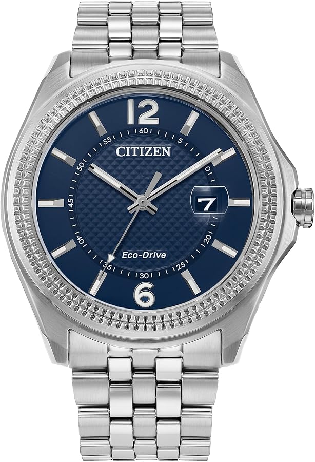 Citizen Men's Eco-Drive Classic Corso Silver Stainless Steel Watch,Blue Dial (Model:AW1740-54L)