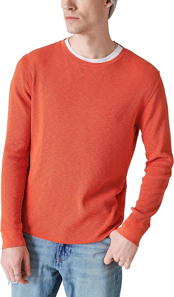 Lucky Brand Mens Garment Dye Thermal Crew Tshirt