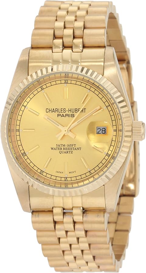 Charles-Hubert, Paris Men's 3635-GY Premium Collection Gold-Plated Stainless Steel Watch