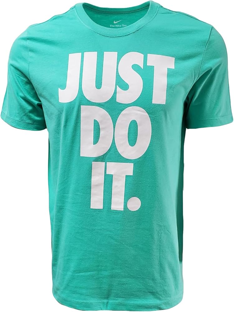 Nike Men's Just Do It Big Logo Crewneck T-Shirt (US, Alpha, Medium, Regular, Regular, Light Green)