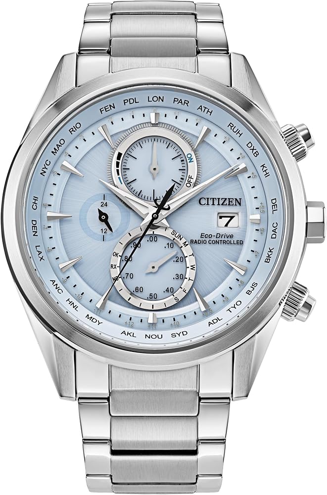 Citizen Sport Luxury Blue Dial Stainless Steel Bracelet Watch 43mm - AT8260-51M