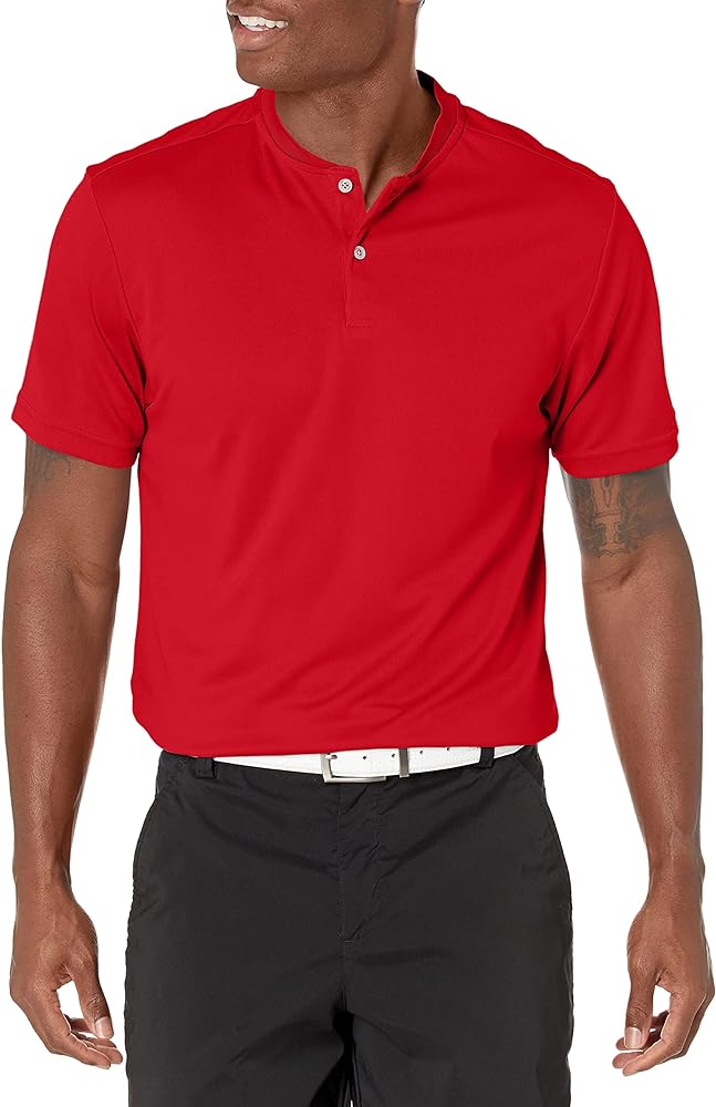 PGA TOUR Men's Pique Short Sleeve Golf Polo Shirt with Casual Collar