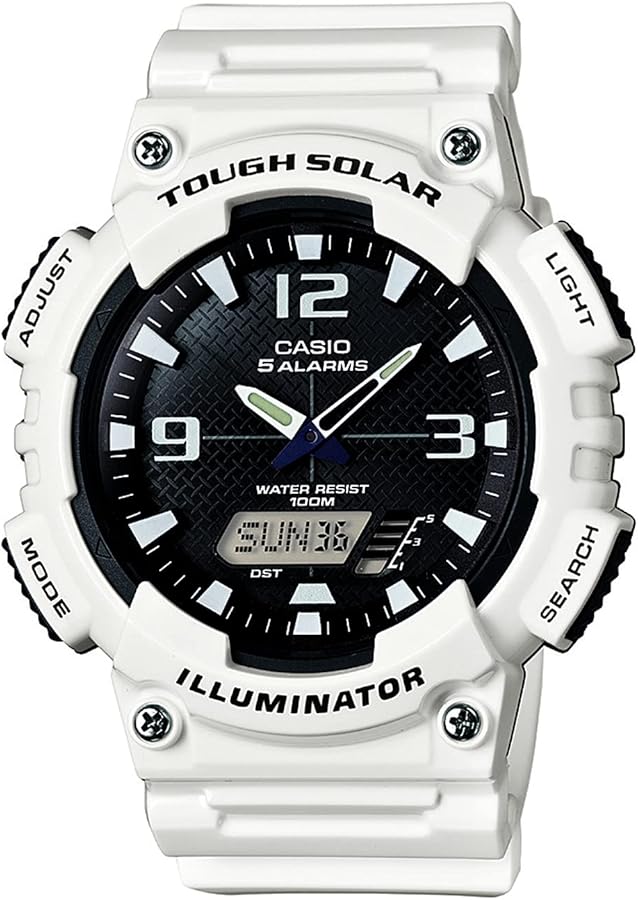 Casio Men's AQ-S810WC-7AVCF Analog-Digital Display Quartz White Watch, White/Black