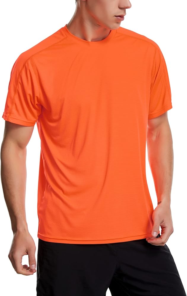 Men's Workout Shirts Lightweight Sun Protection SPF Quick Dry T-Shirts Fishing Hiking Running