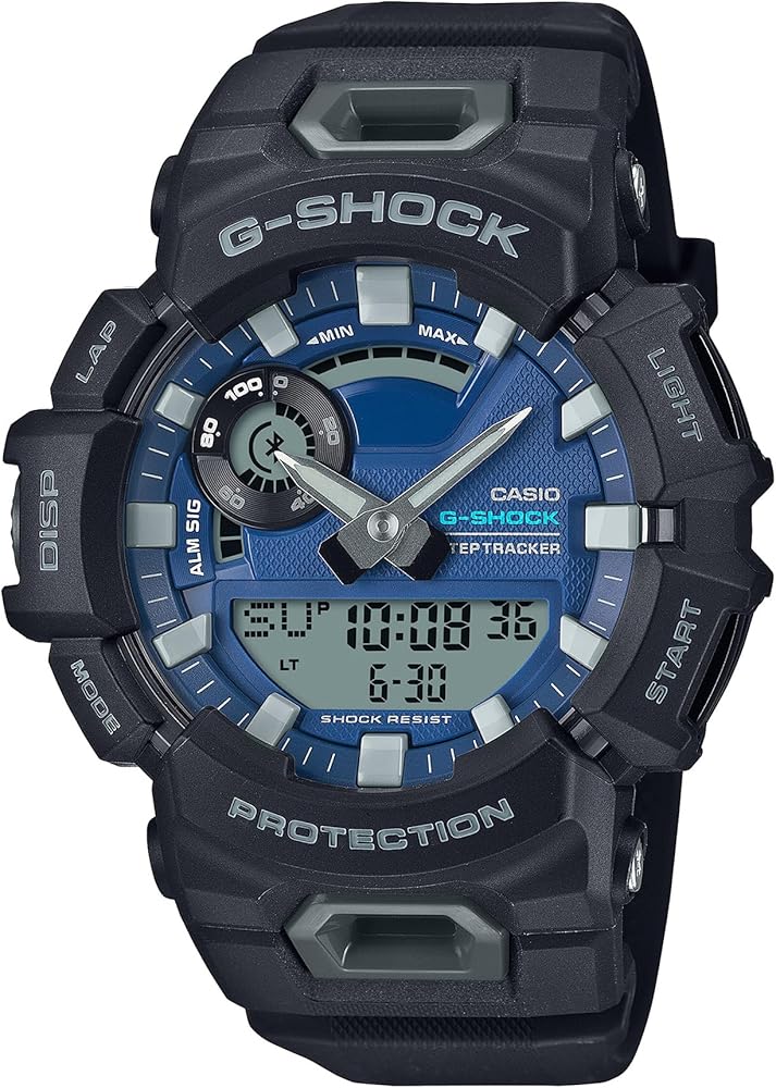 G-Shock Casio G-Squad GBA-900 Series Blue Dial Black Resin Watch 51.3mm - GBA900CB-1A