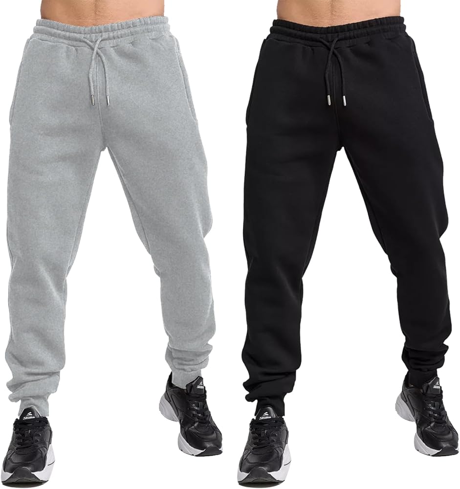 Fleece Jogger Sweatpants for Men with Pockets Bottom Athletic Sweat Pants Workout Running Casual Gym Size Small to 3XL