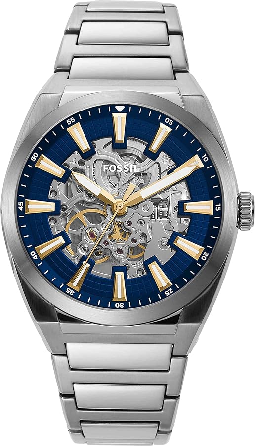 Fossil Everett Men's Automatic Watch with Mechanical Movement and Skeleton Dial