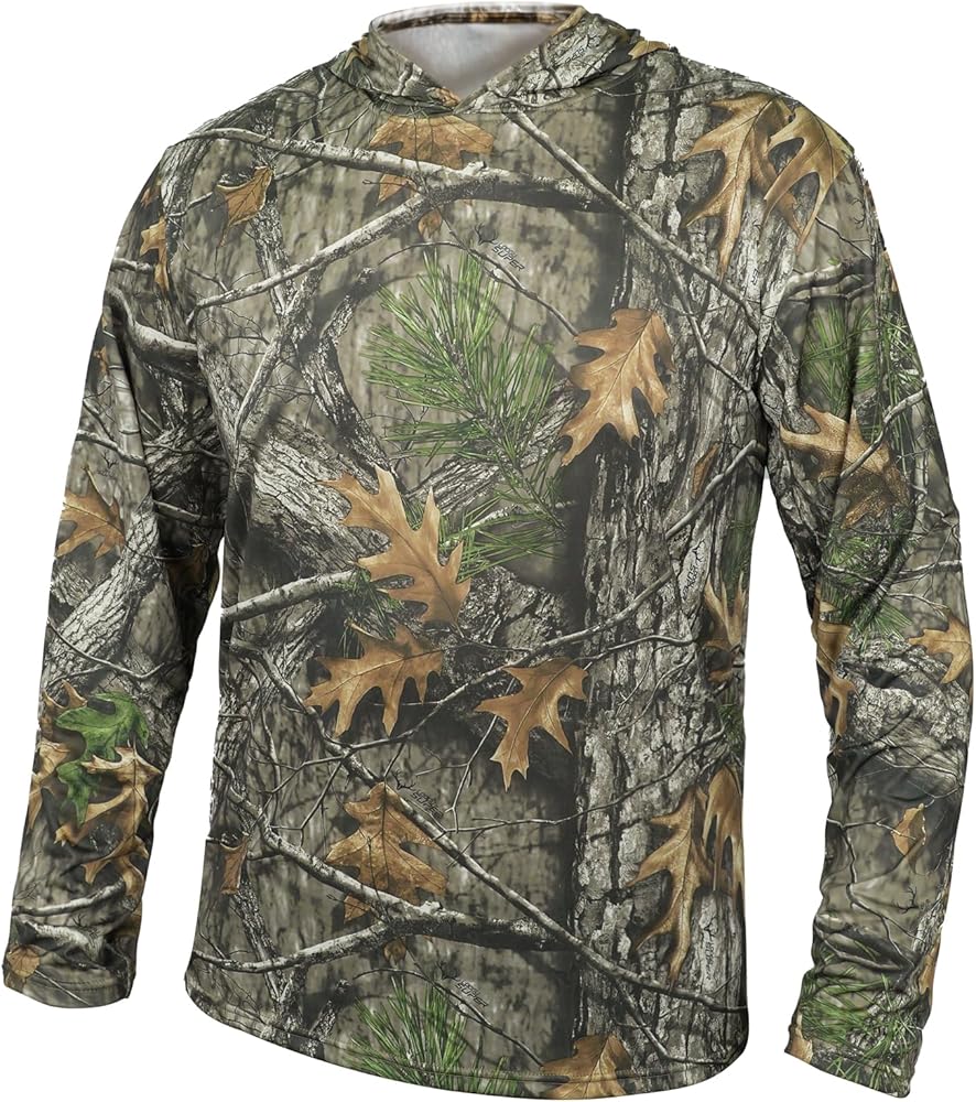 Camo Hunting Shirts for Men Long Sleeves Quick Dry Performance UPF 50+ Hiking Fishing Shirt