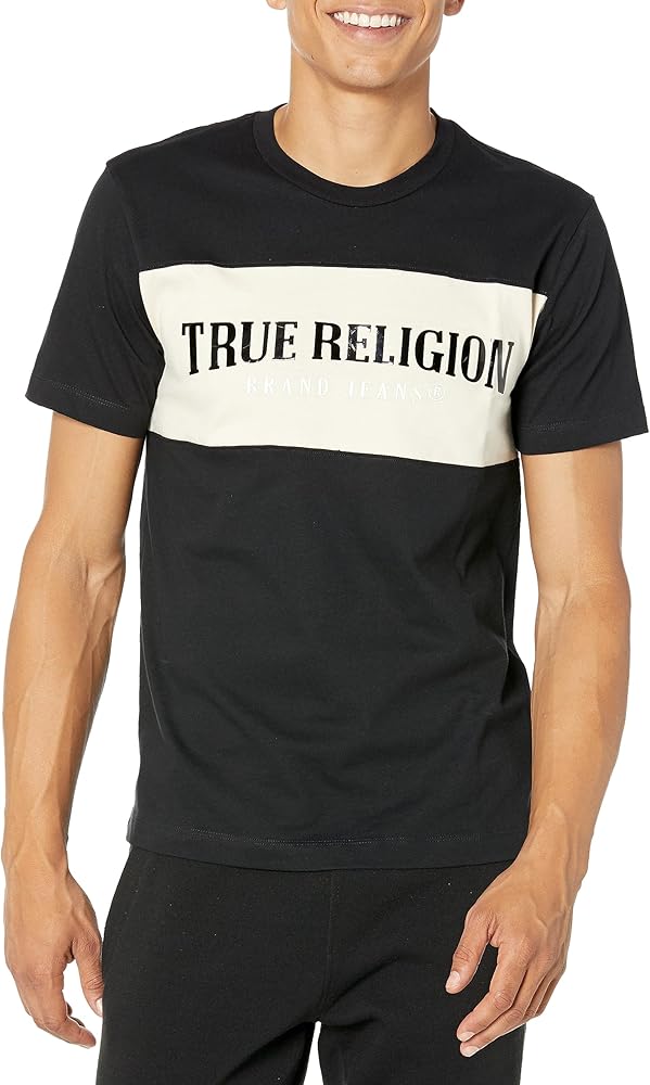 True Religion Men's Ss Panel Arched Tee