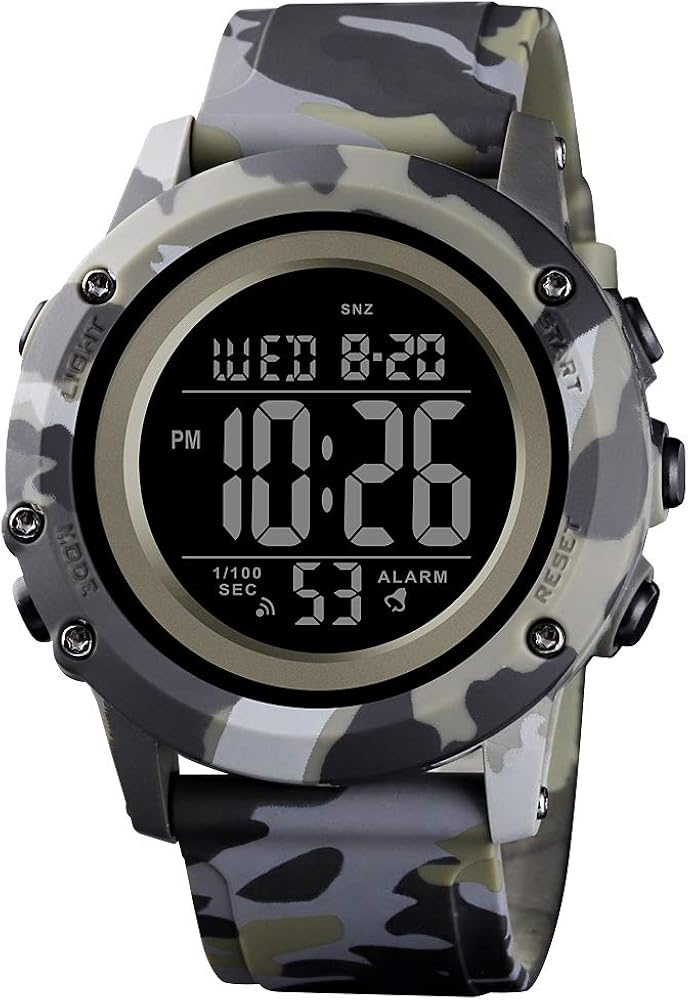 Men's Digital Sports Watch Large Face Waterproof Wrist Watches for Men with Stopwatch Alarm LED Back Light