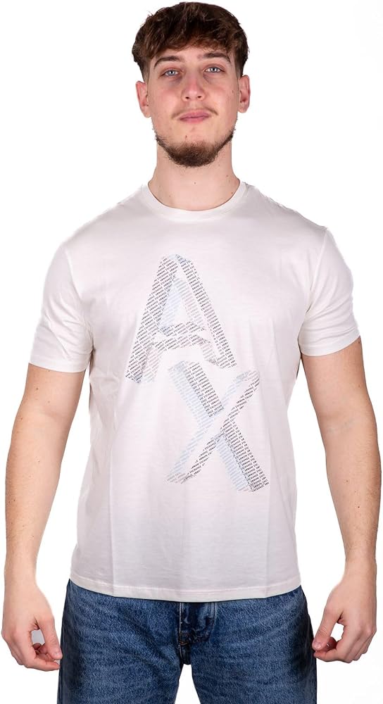 Armani Exchange Men's Regular Fit Pima Cotton Large Ax Logo Tee