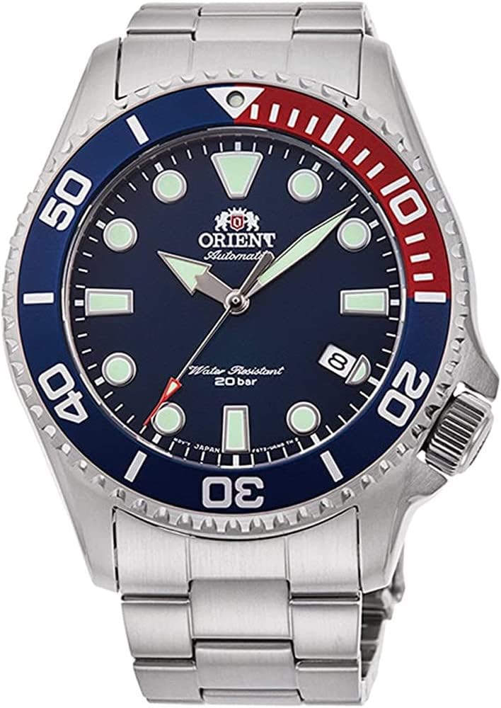 ORIENT RA-AC0K03L Men's Triton Stainless Steel Multi-Color Bezel Blue Dial Automatic Dive Watch