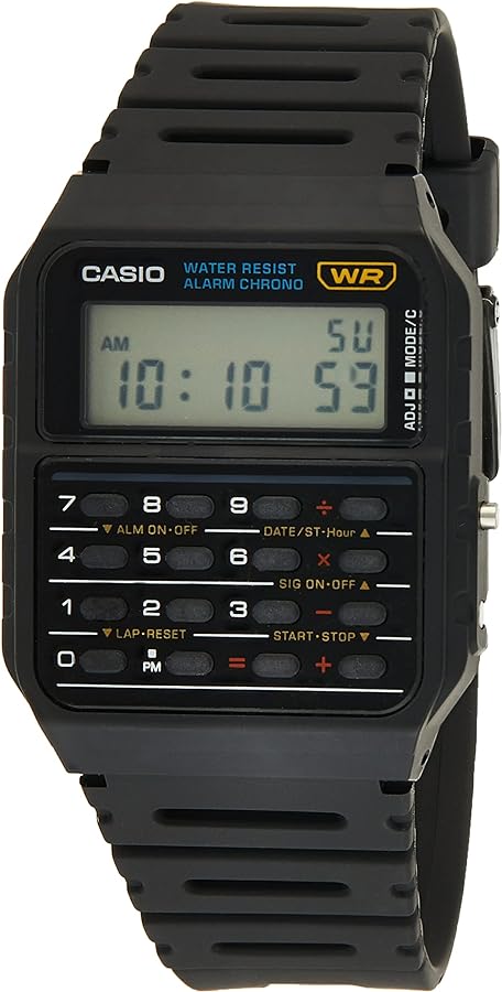 Casio CA53W Vintage Series | Data Bank | 1/100 SEC Stopwatch | Water Resistant | 8 Digit Calculator | Dual Time | Resin Band | Resin Case | Auto Calendar | Daily Alarm | 5 Year Battery