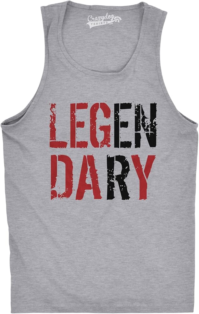 Mens Legendary Leg Day Tank Top Funny Lifting Workout Exercise Shirt