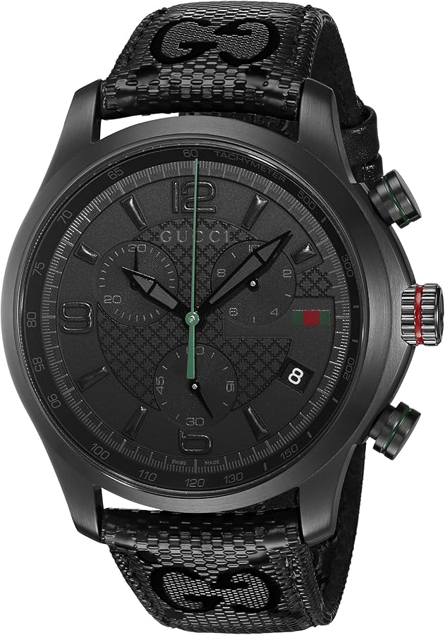 Gucci Swiss Quartz Stainless Steel Black Men's Watch(Model: YA126244)