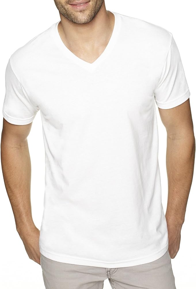 Next Level Mens Sueded V - White - L - (Style # 6440 - Original Label)