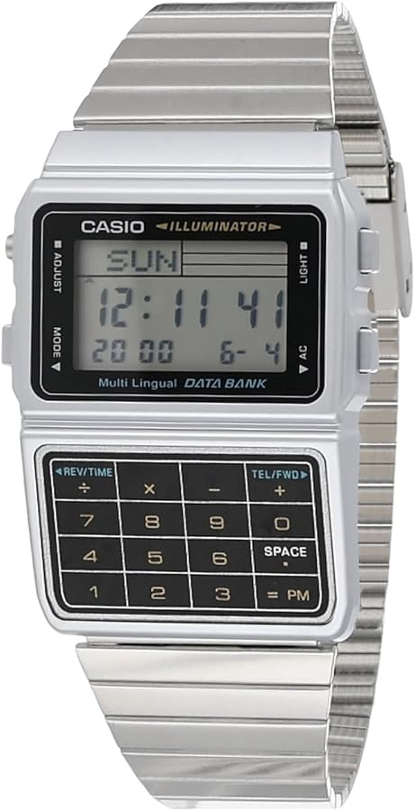 Casio Men's Silver Tone 25 Memory Calculator Databank Watch