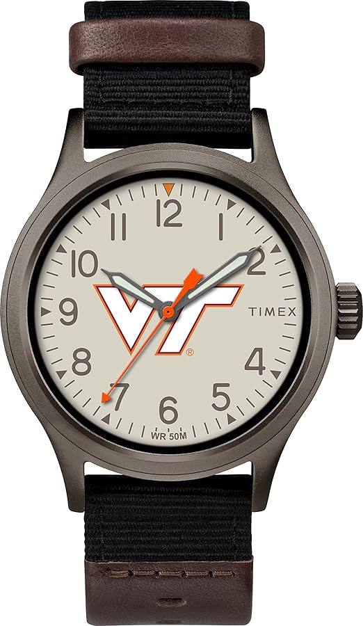 Timex Tribute Men's Collegiate Pride 40mm Watch - Virginia Tech Hokies with Black Fastwrap Strap