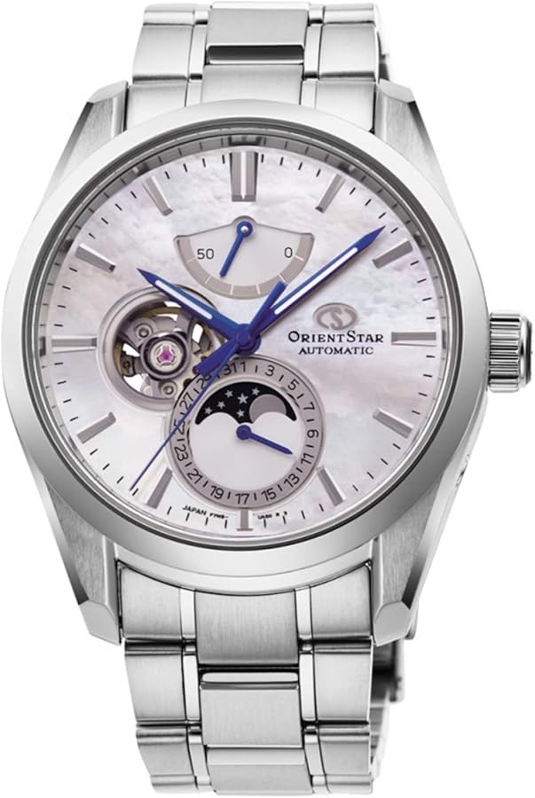 Orient Star Moon Phase Men Contemporary Automatic Mother of Pearl Dial Sapphire Glass Watch RE-AY0005A