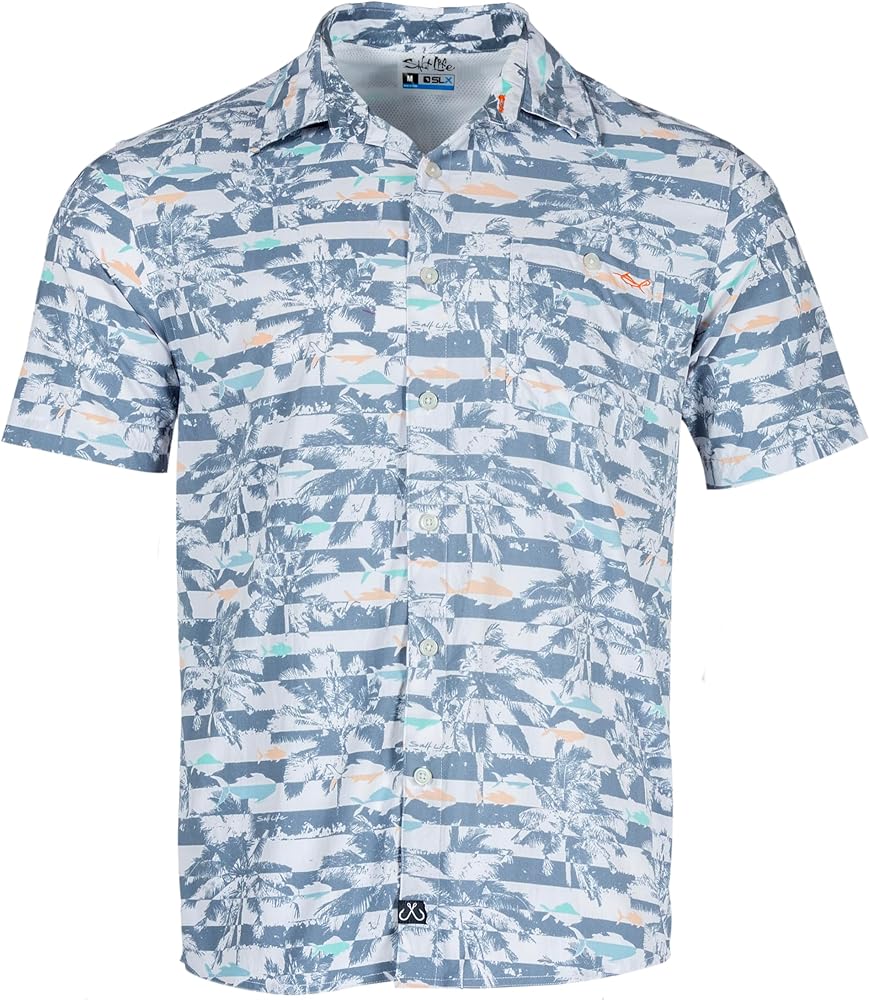 Salt Life Men's Sunshine State Woven Short Sleeve Performance Tee