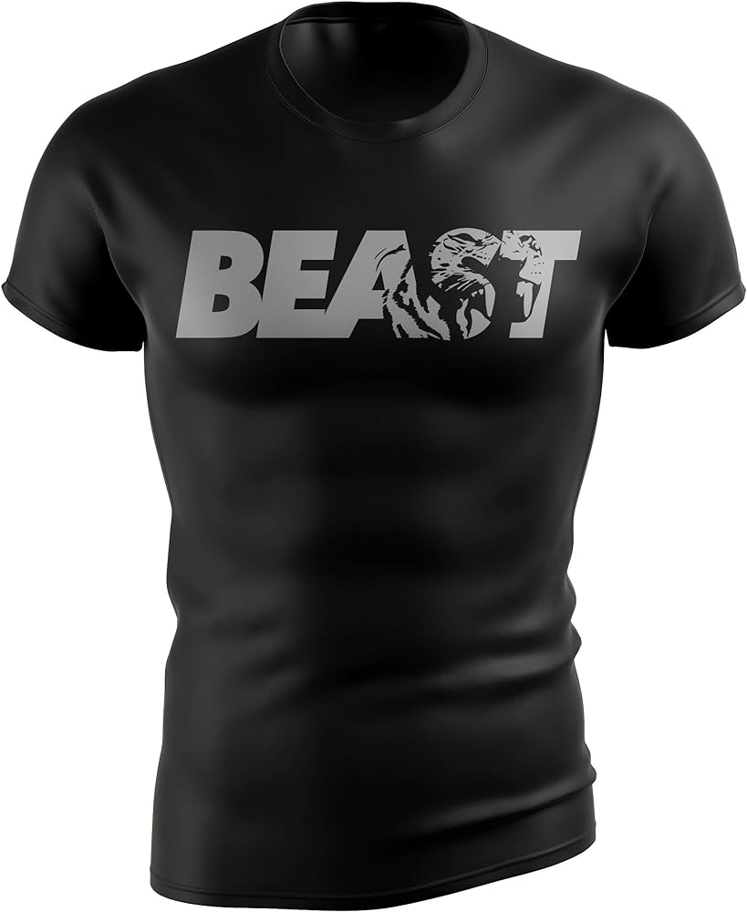 Bodybuilding Shirts for Men - Motivational Gym Muscle Black Tshirt for Workout - Snug Athletic Fit - 100% Cotton Material