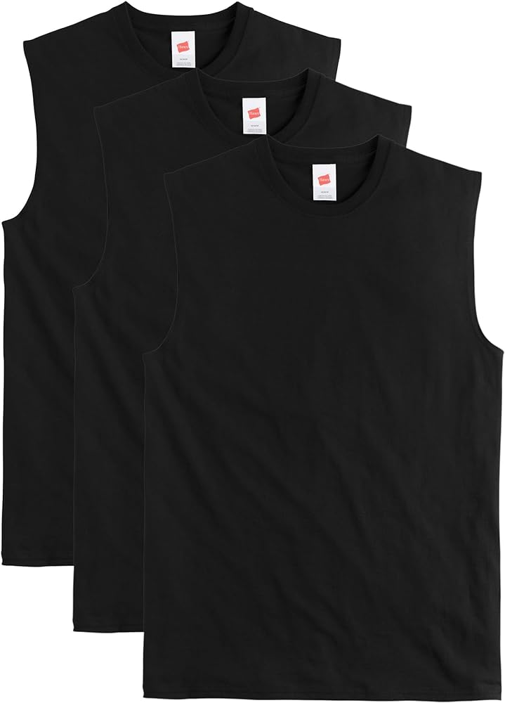 Hanes Men's Essentials Midweight T Pack, Cotton Muscle Tank Shirts, 3-Pack