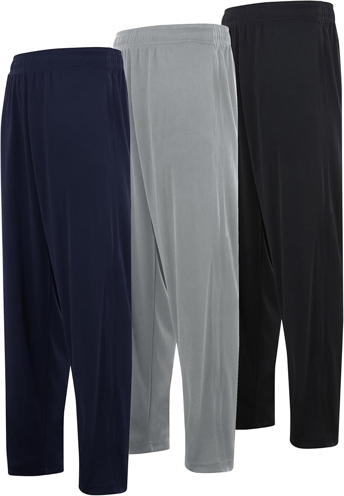 DARESAY 3 Pack: Men’s Athletic Pants with pockets, Mens Sweatpants, Workout Pants for men with Pockets (Up to 3XL)