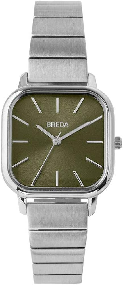 Breda Esther 1735 Square Wrist Watch with Stainless Steel Bracelet, 26mm