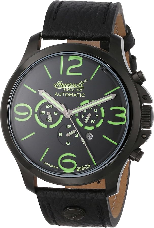 Ingersoll Men's IN1503BKGR Totem Analog Display Automatic Self Wind Black Watch