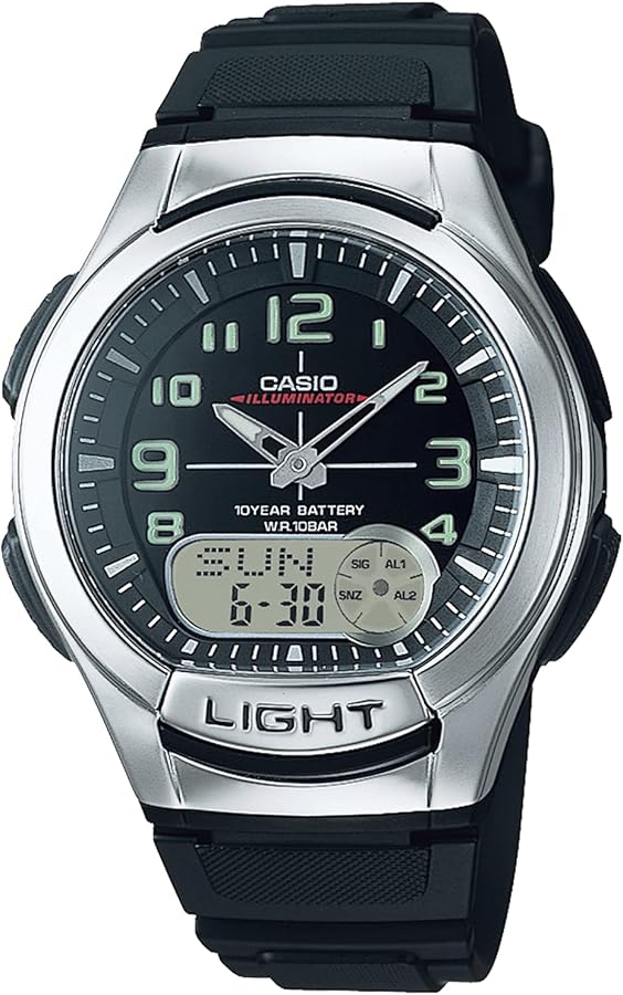 Casio Watch, Casio Collection, Digital Ana-Combi, Black (10 ATM water resistant), 1個, Newest model