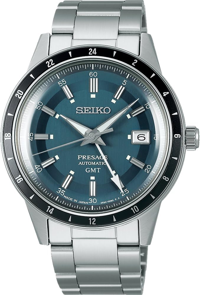 Seiko SSK009 Style 60's GMT Presage Automatic Watch, Made in Japan, Men's Wristwatch, Overseas Model, Bracelet Type