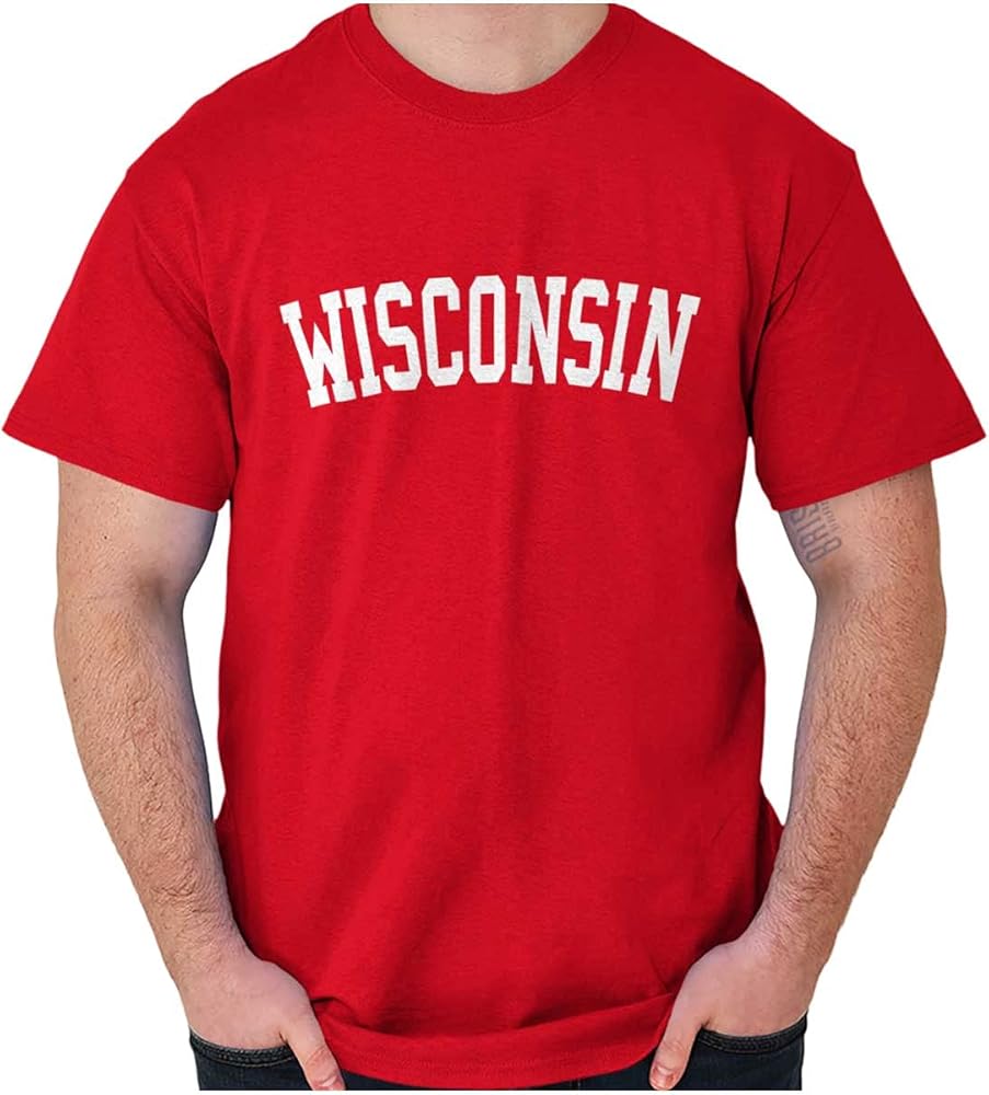 Wisconsin Simple Traditional Classic Graphic T Shirt Men or Women