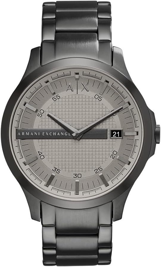 A|X Armani Exchange Men's Three-Hand Date Gunmetal Stainless Steel Watch (Model: AX2194)