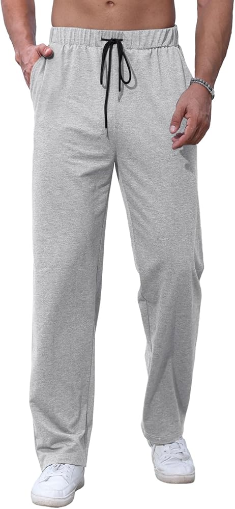 CTU Men's Fashion Workout Baggy Sweatpants Open Bottom Lounge Pants Lightweight Casual Jogger Pants with Pockets