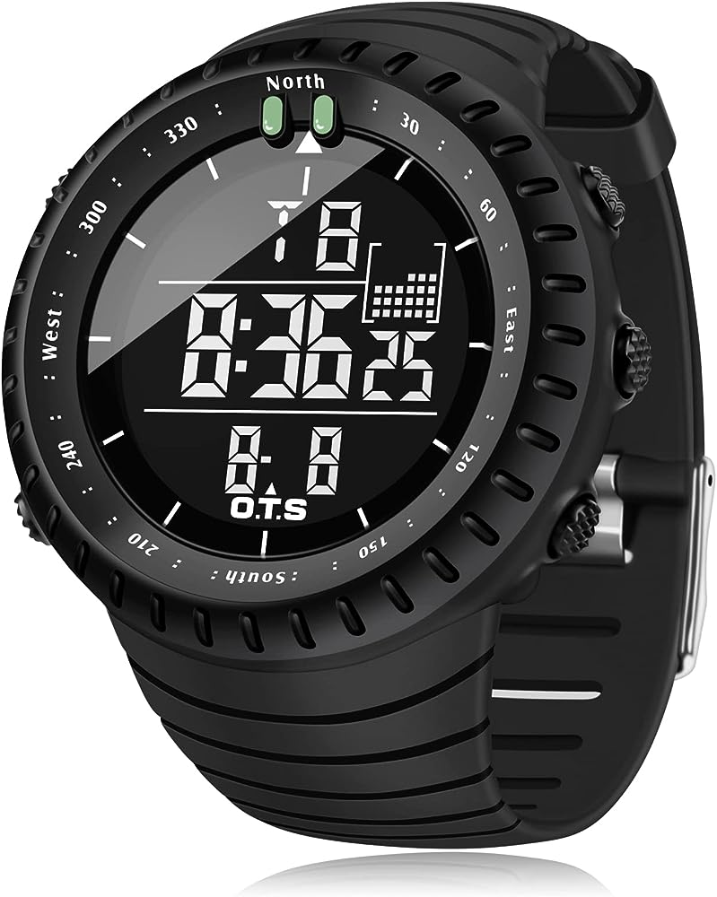 Men's Digital Sports Watch Waterproof Tactical Watch with LED Backlight Watch for Men