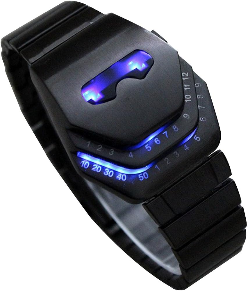 Men's Peculiar Cool Gadgets Interesting Amazing Snake Head Design Blue LED Watches WTH8021