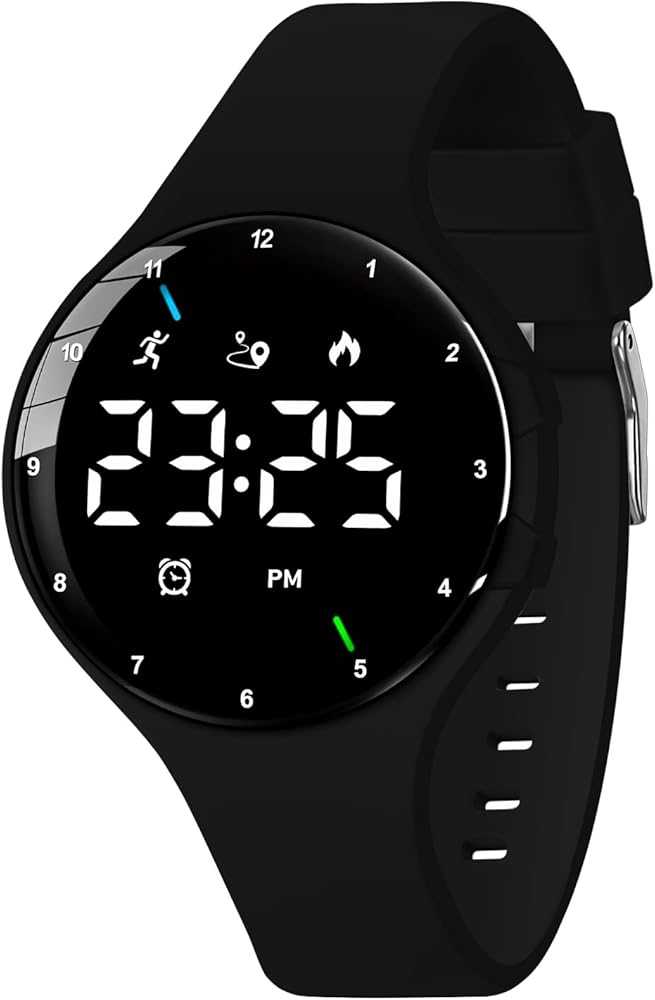 L LAVAREDO Mens Watches, Digital Sports Watch with Timer, Dual Vibrating Alarms, Men Women Wrist Watch with LED Display, Fitness Tracker Pedometer Watch for Walking Running, Gift Ideal