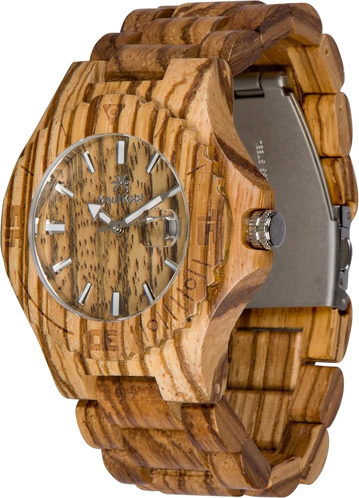 Wooden Watch Lahaina Collection for Men Women Unisex Analog Wood Watch Bamboo Box