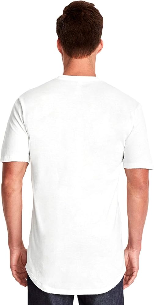 Next Level Men's Cotton Long Body Crew L WHITE