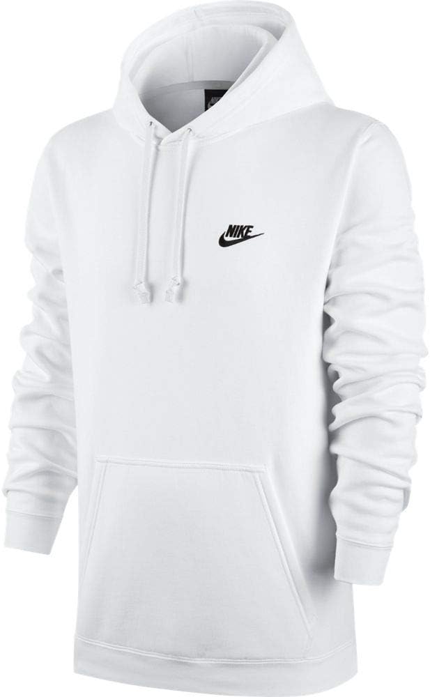 Nike Men's Sportswear Club Pullover Hoodie, White/White/Black, X-Large