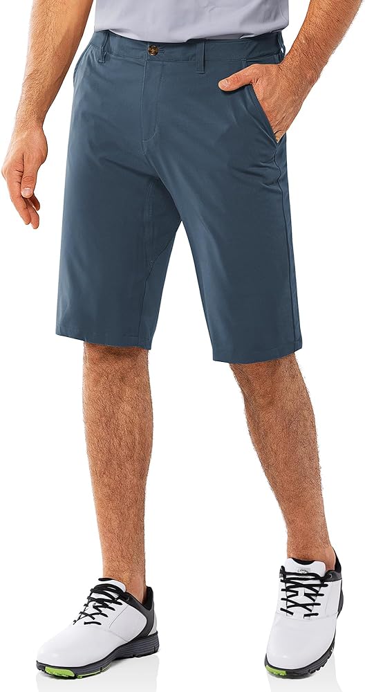 33,000ft Men's Golf Shorts Dry Fit, Lightweight Quick Dry Golf Stretch Shorts with Pockets 11" Inseam for Travel Casual