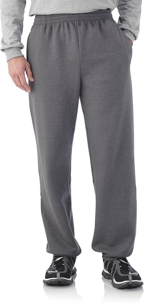 Fruit of the Loom Best Collection Mens Fleece Elastic Bottom Pant Small Charcoal Heather