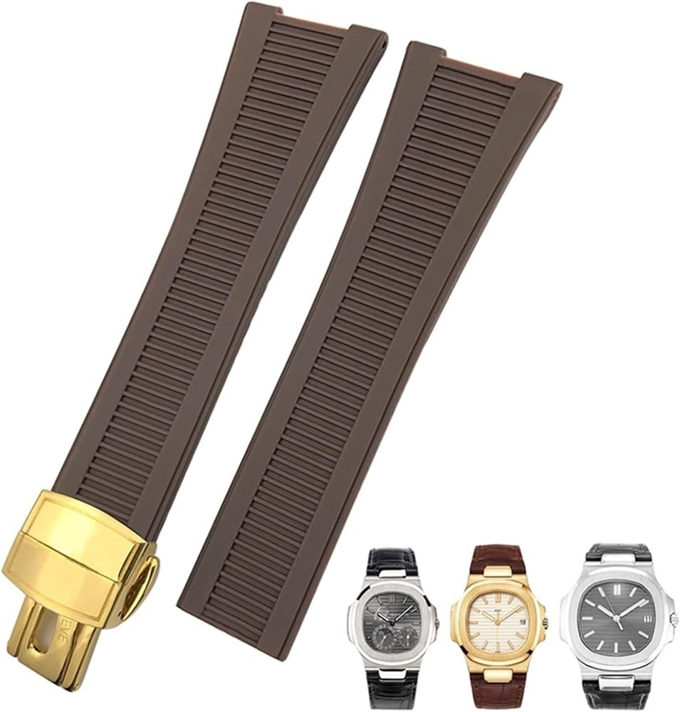 Rubber Silicone Watch Band for Patek Philippe PP 5711 5712G Nautilus Wristband 25mm Black Blue Brown Watchband Sports Strap Men