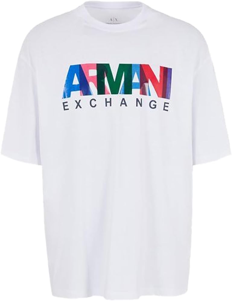 Armani Exchange Men's Comfort Fit Cotton Jersey Color Logo Tee